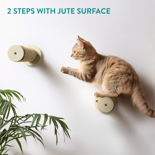 Culcus pisici Navaris pe perete, cu perna detasabila si 2 trepte, 43x39x40 cm, 61950.11