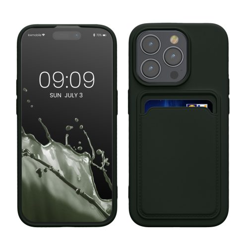 Etui Kwmobile do Apple iPhone 15 Pro, ciemnozielone, silikonowe, 62019.8