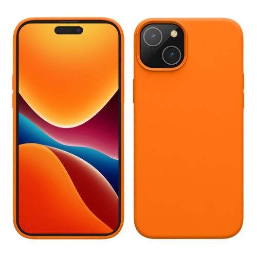Etui Kwmobile do Apple iPhone 15 Plus, pomarańczowe, silikonowe, 61954.15