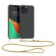 Etui Kwmobile ze smyczą do Apple iPhone 15 Pro, przezroczyste/złote, silikonowe, 62031.21