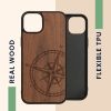 Etui Kwmobile do Apple iPhone 15 Plus, brązowe, drewno/silikon, 62012.01