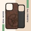 Etui Kwmobile do Apple iPhone 15 Pro Max, brązowe, drewno/silikon, 62014.01