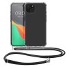 Etui Kwmobile ze smyczą do Apple iPhone 15 Plus, przezroczyste/czarne, silikonowe, 62034.01