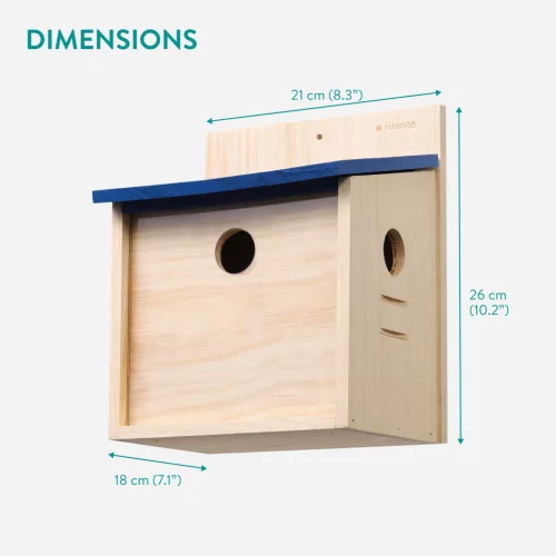 Hranitoare de pasari Navaris, cu 2 pereti frontali, 21x18x26 cm, NAV000025VD001C