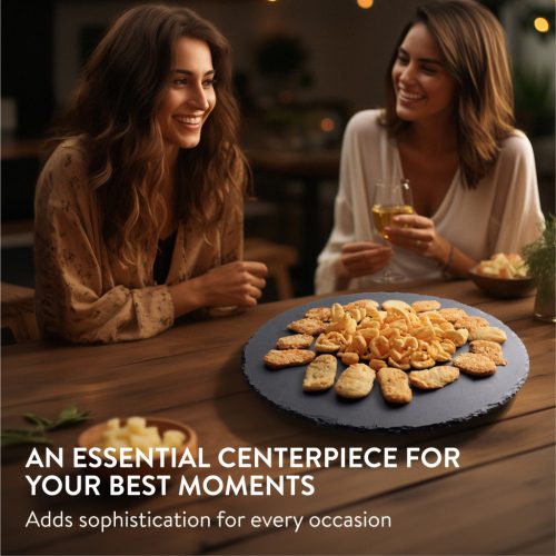 Platou rotativ din ardezie Navaris, 33 cm, rotire lina, NAV000015BI002C