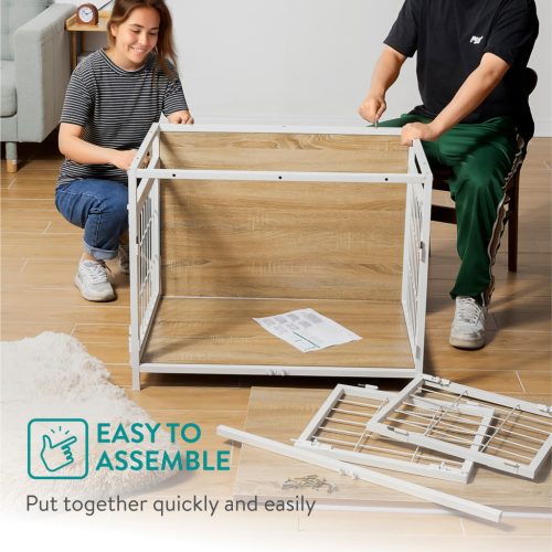 Culcus pentru caini cu masa Navaris, 80x56x63.5 cm, lemn/plastic, NAV000025VN001C