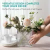 Vaza din sticla Navaris Ribbed, forma ondulata, 18.5x12x20 cm, transparent, sticla
