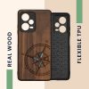 Etui Kwmobile do Xiaomi Redmi Note 12 Pro 5G, brązowy/niebieski, drewno, KWM000018BW004C