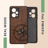 Etui Kwmobile do Xiaomi Redmi Note 12 Pro Plus 5G, Brązowy/Niebieski, Drewno, KWM000018BX004C