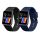 Zestaw 2 pasków Kwmobile do zegarka GRV SmartWatch, czarny/ciemnoniebieski, silikon, KWM000024SY001C