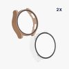 Zestaw 2 etui Kwmobile ze szkłem ochronnym do Samsung Galaxy Watch 6, kremowy/przezroczysty, plastikowy, KWM000024TC002C