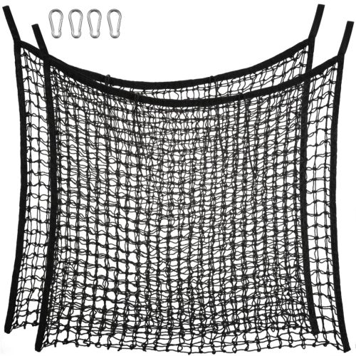 Set 2 plase fan Navaris cu 4 carabiniere, 80x90 cm, prindere usoara, negru, NAV001WX8DQ002C