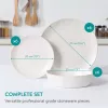 Set 18 piese vesela Navaris, 6 persoane, 27 cm, farfurii si boluri, alb, Ceramica/ceramica