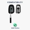 Etui na kluczyk samochodowy Kwmobile do BMW, 3 przyciski, czarno-szare, skóra ekologiczna, KWM000024XQ002C