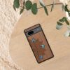 Etui Kwmobile do Google Pixel 7a, brązowo-niebieskie, drewno, KWM000019YK006C