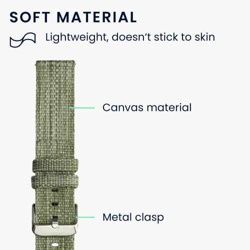 Pasek Kwmobile do zegarka Samsung Galaxy 5/Galaxy Watch 5 Pro/Galaxy Watch 4, zielony, tekstylny, KWM000024YM002C