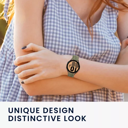 Pasek Kwmobile do zegarka Samsung Galaxy 5/Galaxy Watch 5 Pro/Galaxy Watch 4, zielony, tekstylny, KWM000024YM002C