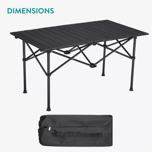 Masa pliabila Navaris din aluminiu, 95x55 cm, versatila, negru, NAV0000272F001C