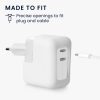 Osłona ładowarki Kwmobile do zasilacza Apple 35 W z podwójnym USB-C, biała, silikonowa, KWM000024YY001C