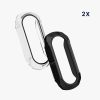 Zestaw 2 kompletnych osłon Kwmobile do Xiaomi Mi Band 7, przezroczysty/czarny, plastikowy, KWM000024ZE002C