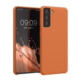   Etui Kwmobile do Samsunga Galaxy S21, Pomarańczowe, Silikonowe, KWM000012BT071C