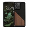 Etui Kwmobile do Motorola Edge 40 Neo, brązowo-czarne, drewno, KWM000022NW001C