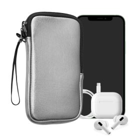   Uniwersalne etui na telefon Kwmobile, rozmiar M - 5,5 cala, srebrne, neoprenowe, KWM0000099O170C