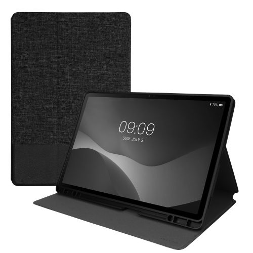 Etui Kwmobile do Samsung Galaxy Tab S9 FE Plus, ciemnoszary/czarny, tekstylny, KWM000023QH001C