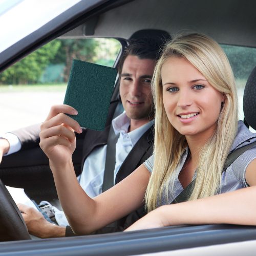 Etui na dowód rejestracyjny Kwmobile, zielone, tekstylne, KWM0000137U003C