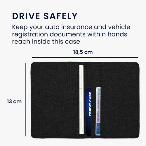 Etui na dowód rejestracyjny Kwmobile, Czarne, Tekstylne, KWM0000137U004C