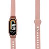 Pasek Kwmobile do Xiaomi Mi Band 8, Jasnoróżowy/Brązowy, Skóra Naturalna, KWM0000252F003C