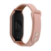 Pasek Kwmobile do Xiaomi Mi Band 8, Jasnoróżowy/Brązowy, Skóra Naturalna, KWM0000252F003C