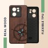 Etui Kwmobile do Xiaomi 13T/13T Pro, Brązowy/Niebieski, Drewno, KWM000020IR002C