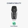 Kwmobile Osłona kluczyka do samochodu Ford 3 przyciski - bez kluczyka, czarno-złota, silikon, KWM0000252K001C