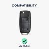 Kwmobile Osłona kluczyka do samochodu Skoda/Seat 3 przyciski, szara/czarna, silikon, KWM000009SP018C