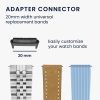 Zestaw 4 adapterów paska Kwmobile 20 mm do zegarka Xiaomi Redmi 3 Active / Redmi Watch 3 Lite, srebrny/czarny, stal, KWM0000253F001C