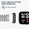 Zestaw 4 adapterów paska Kwmobile 20 mm do zegarka Xiaomi Redmi 3 Active / Redmi Watch 3 Lite, srebrny/czarny, stal, KWM0000253F001C
