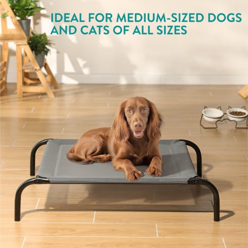 Pat ridicat pentru caini Navaris, 90 x 64 x 20 cm, cu efect de racire, NAV0000273M001C