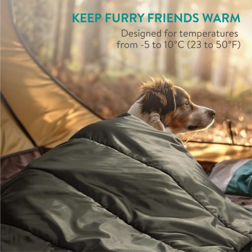 Śpiwór zewnętrzny dla psów Navaris, 100x100 cm, zielony, NAV0000273Q001C