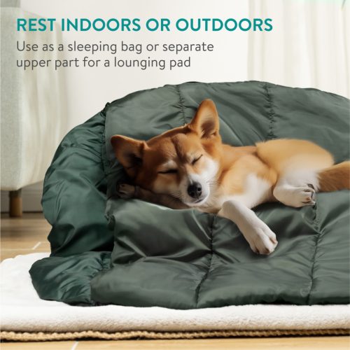 Śpiwór zewnętrzny dla psów Navaris, 100x100 cm, zielony, NAV0000273Q001C