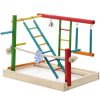 Jucarie din lemn Navaris pentru papagali, 2 niveluri, 35x25x28 cm, NAV0000273S001C