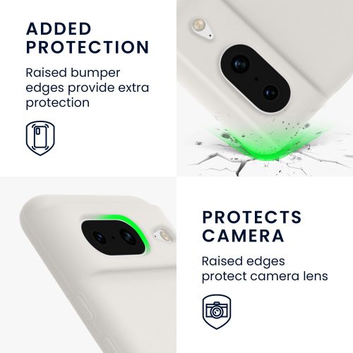 Etui Kwmobile do Google Pixel 8, białe, silikonowe, KWM000020JF002C