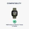 Zestaw 4 adapterów do paska Kwmobile 20 mm do Fitbit Versa 4/Versa 3/Sense 2, czarny/złoty, stal, KWM0000207I003C