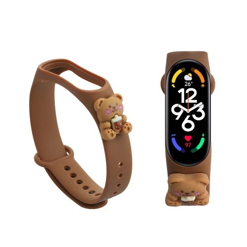 Pasek Kwmobile do Xiaomi Mi Band 7/Mi Band 6/Mi Band 5, Brązowy, Silikon, KWM0000253Q002C