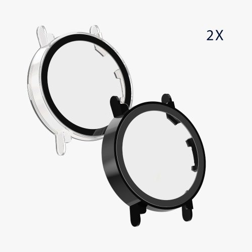 Zestaw 2 osłon Kwmobile ze szkłem ochronnym do zegarka Huawei GT 4 (41 mm), przezroczysty/czarny, plastikowy, KWM0000254P002C