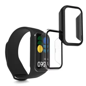   Zestaw 2 kompletnych etui Kwmobile do Xiaomi Smart Band 8 Active/Redmi Band 2, przezroczysty/czarny, plastikowy, KWM0000254Q002C