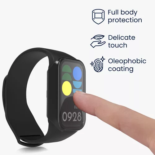 Zestaw 2 kompletnych etui Kwmobile do Xiaomi Smart Band 8 Active/Redmi Band 2, przezroczysty/czarny, plastikowy, KWM0000254Q002C