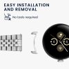 Zestaw 4 adapterów do paska Kwmobile 20 mm do zegarka Google Pixel 2, srebrny/czarny, stal, KWM0000255L001C