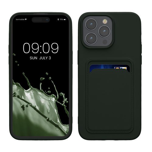 Etui Kwmobile do Apple iPhone 15 Pro Max, Ciemnozielone, Silikon, KWM000020EP004C