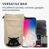 Uniwersalne etui na telefon Kwmobile, rozmiar XXL – 7 cali, kremowy/czarny, tekstylny, KWM000020JT001C